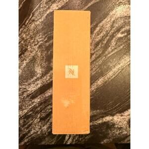 Brand New Nespresso 500ml reusable glass water bottle - cream sleeve bamboo cap